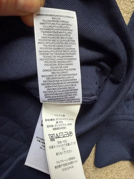 RLX Ralph Lauren Quilted Quarter Zip Pullover Blue XL Golf Performance Sweater - Picture 6 of 13